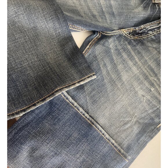 Silver Gordie 34x26 Men Relaxed Straight Denim Jeans Hemmed - Picture 7 of 10